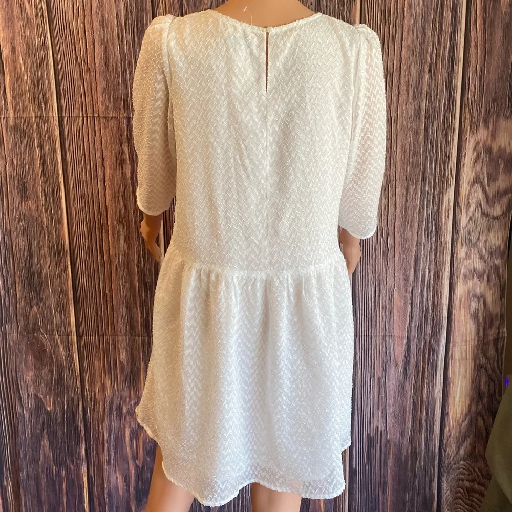 Lucca Couture NWOT size small beautiful white pattern summer sun dress